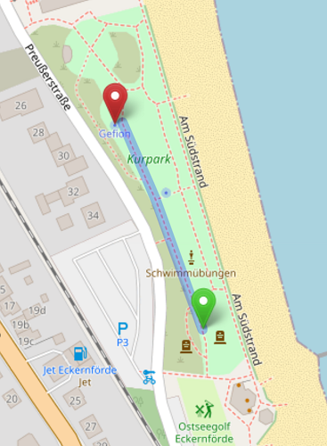 Openstreetmaps-Karte des Kurparks Eckernförde